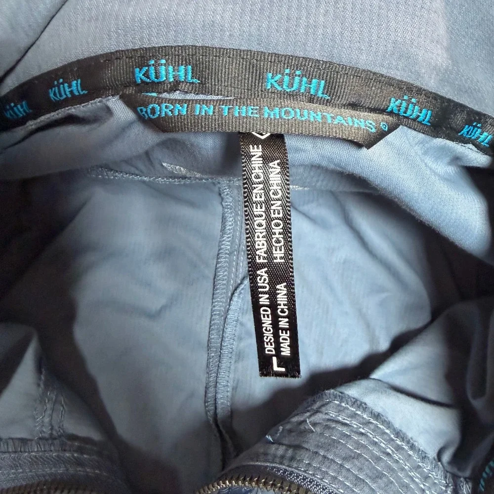 Kuhl Womens Blue Grey Arktik Utility Field Jacket Hidden Hood Size Large